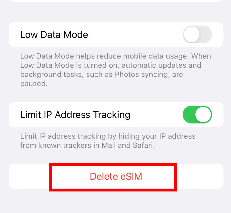 Remove eSIM from Apple iPhone