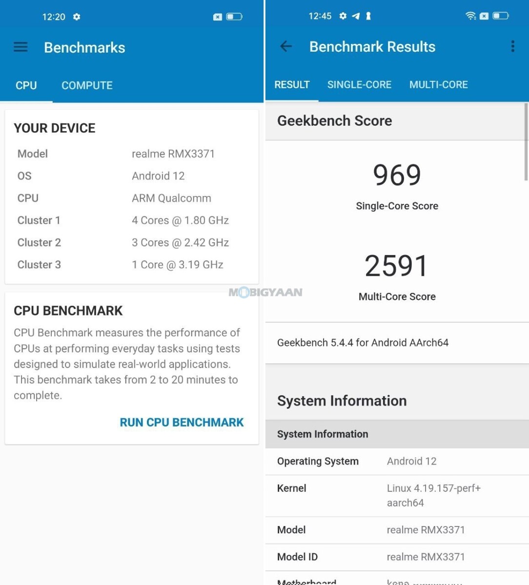 realme GT NEO 3T Review Benchmarks Geekbench 5 CPU 1