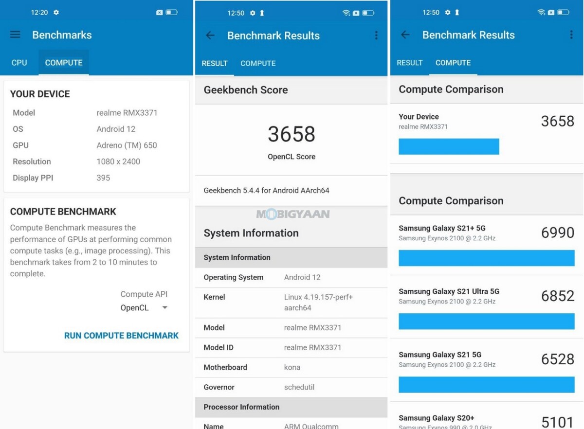 realme GT NEO 3T Review Benchmarks Geekbench 5 GPU