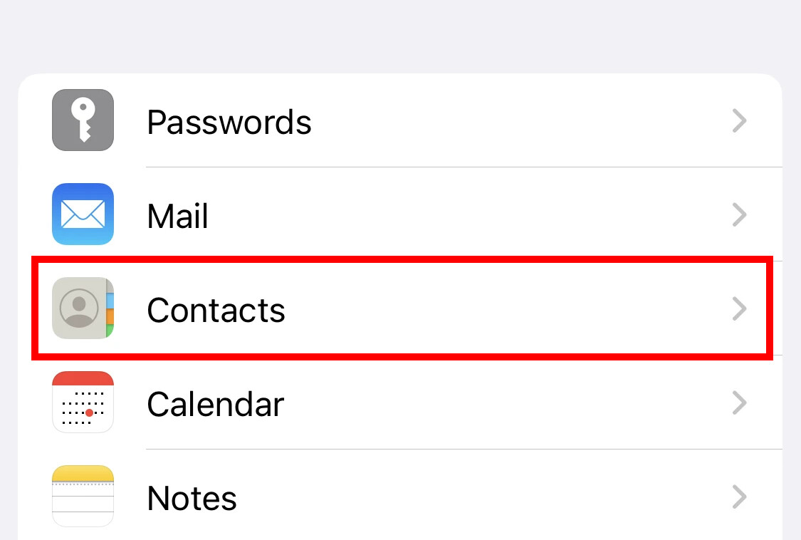 Apple iPhone Change Contact Sort Order