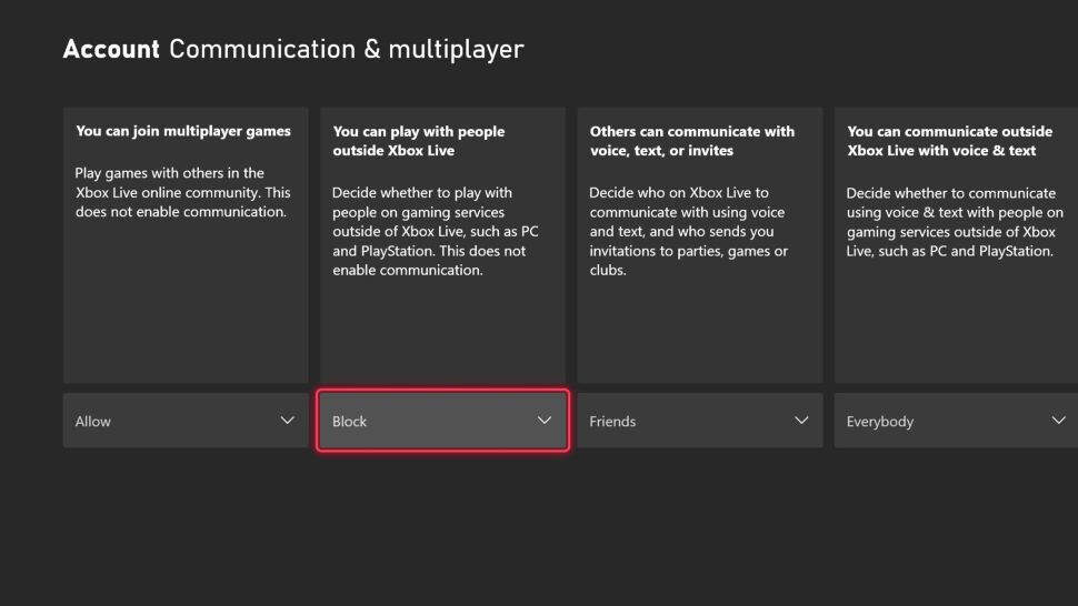 Disable Crossplay on Microsoft Xbox