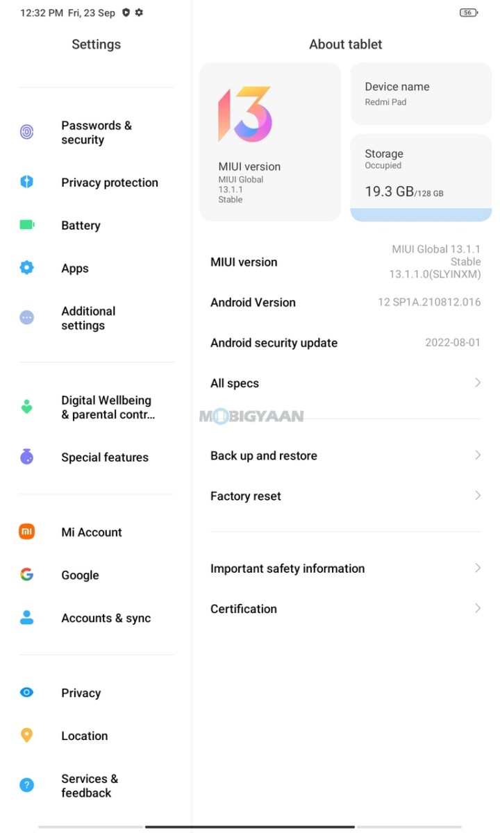 Redmi Pad Review MIUI 13.1.1 Android 12 5