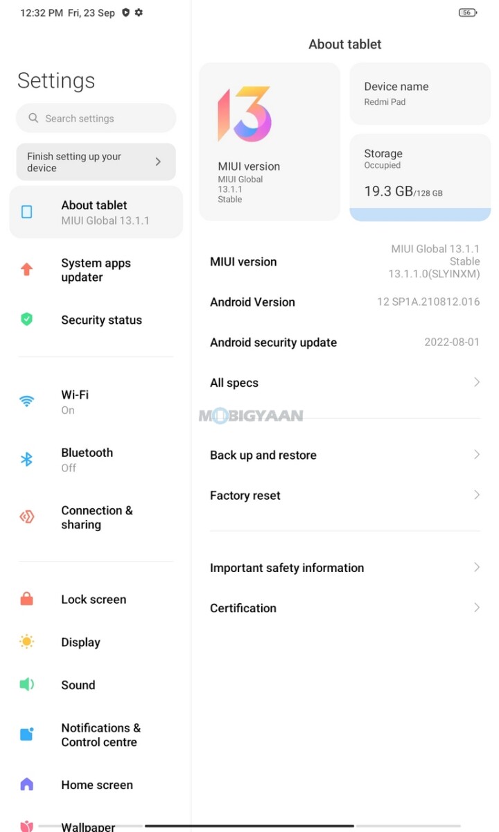Redmi Pad Review MIUI 13.1.1 Android 12 6