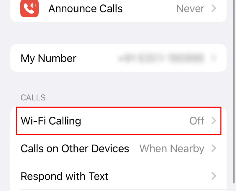 Enable Wi-Fi Calling Apple iPhone