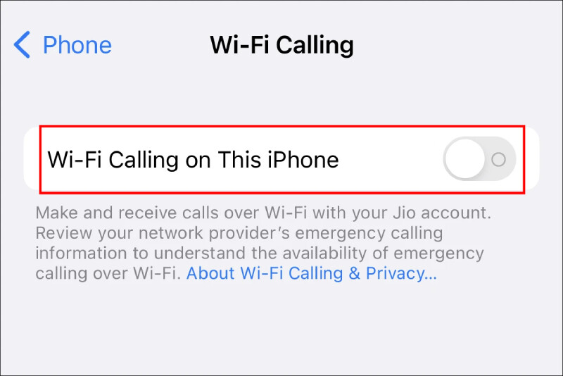 Enable Wi-Fi Calling Apple iPhone