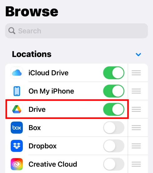 Add Google Drive to Files app on Apple iPhone