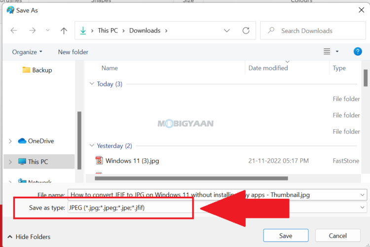 How to convert JFIF to JPG on Windows 11 without installing any apps