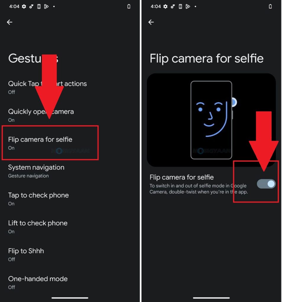 How to quickly flip camera for selfie in Pixel 7 Pro and Pixel 7