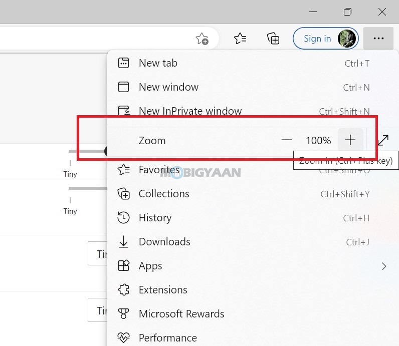 How to set default zoom in Microsoft Edge Windows 11 2