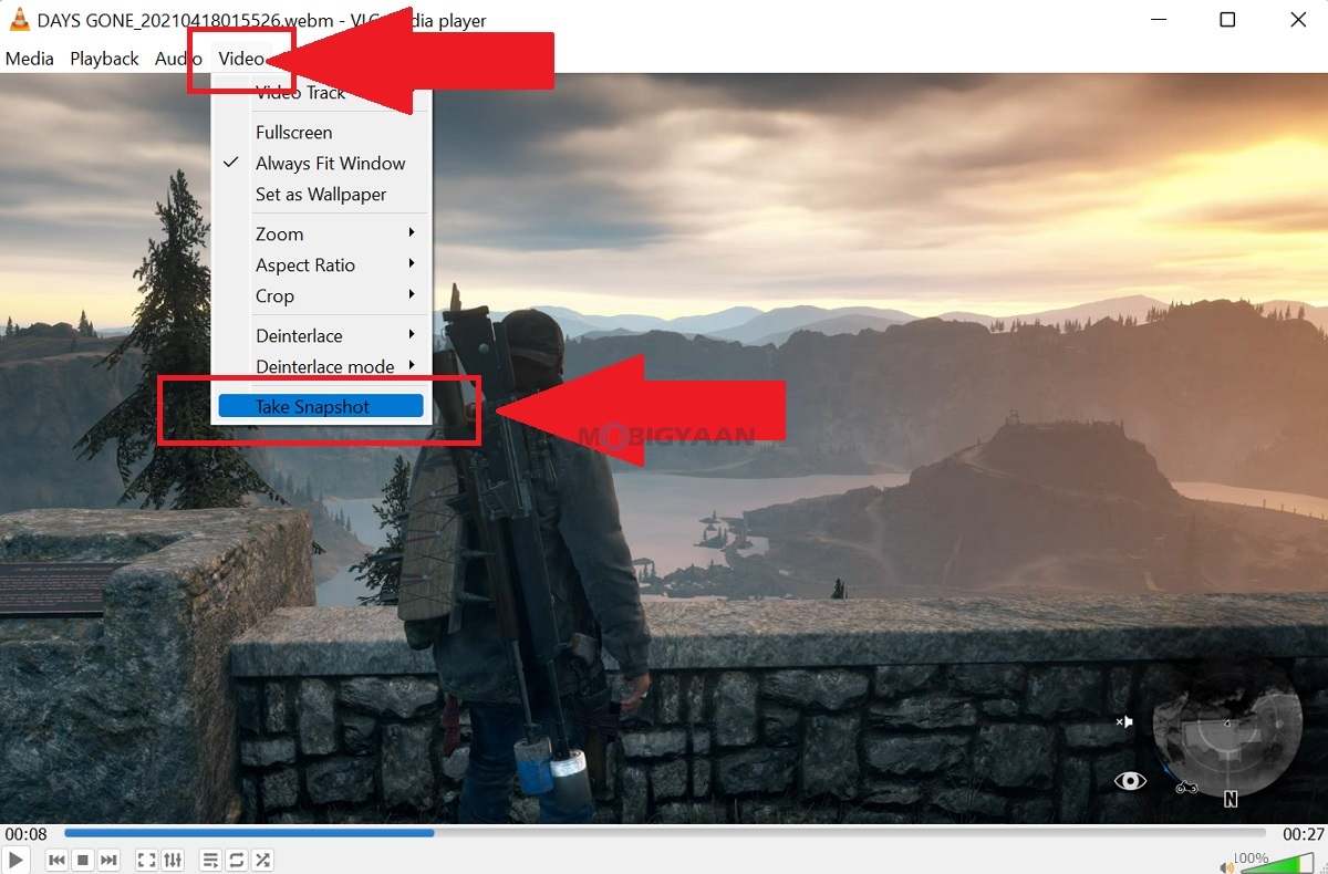 How to take screenshots of videos in VLC player