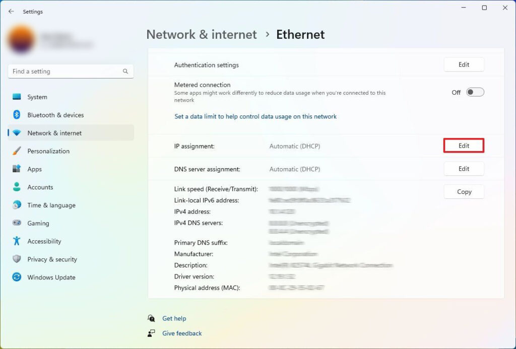 how to change dynamic ip to static ip in windows 11