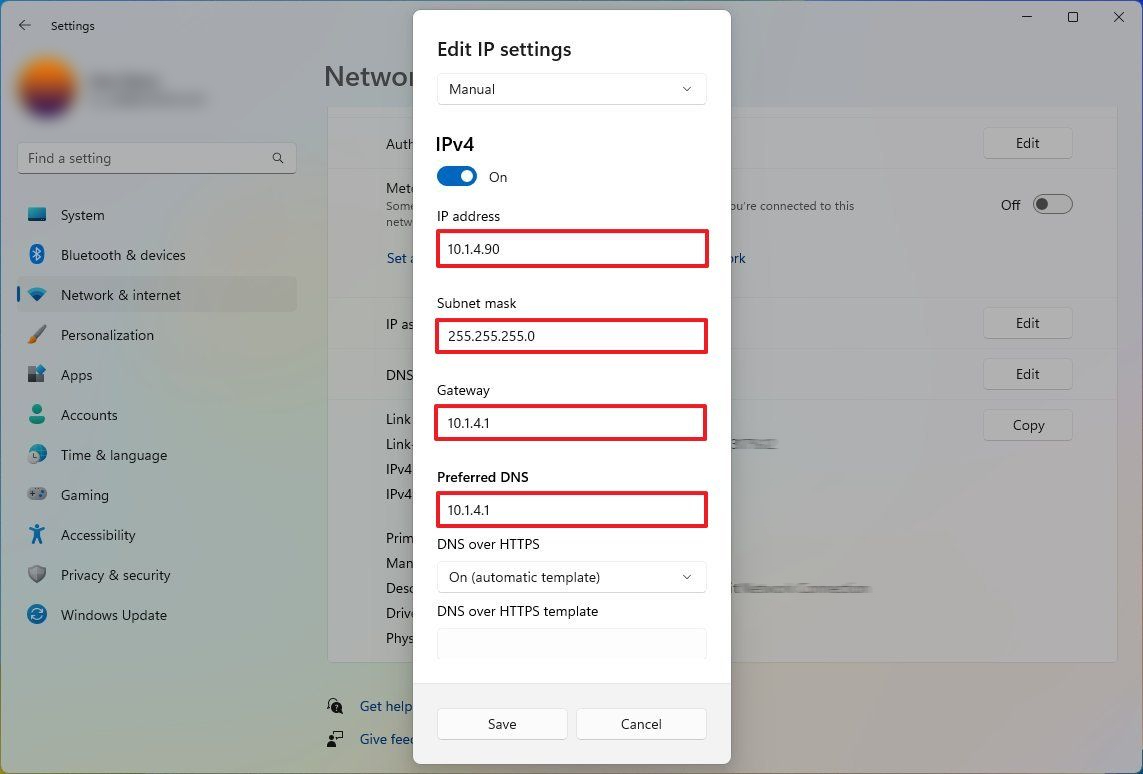 Windows 11 Assign Static IP Address