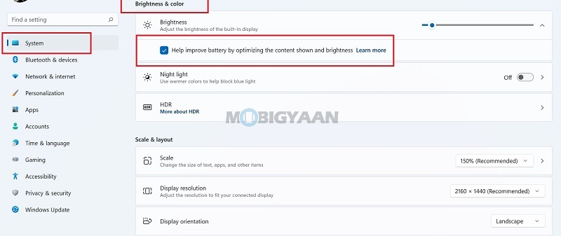 Windows 11 tips and tricks auto brightness