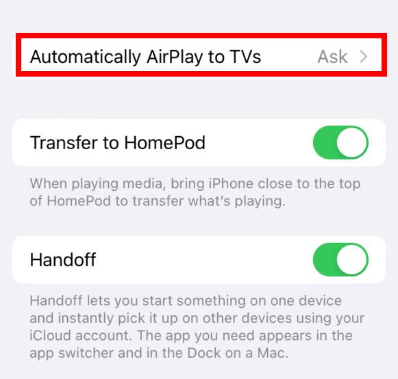 Disable AirPlay on Apple iPhone