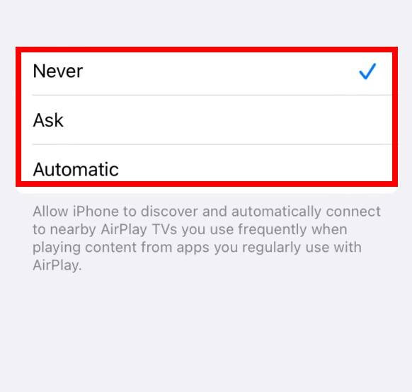 Disable AirPlay on Apple iPhone