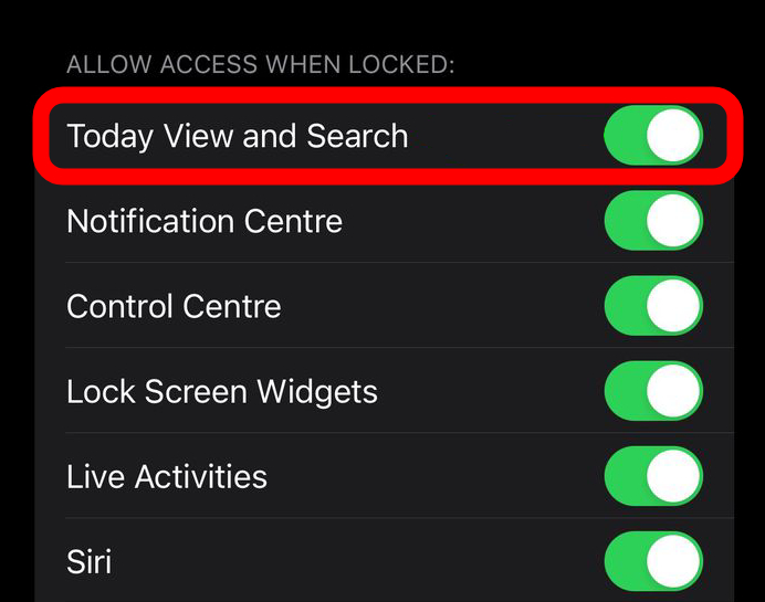 Disable Today View and Search iPhone Lock Screen