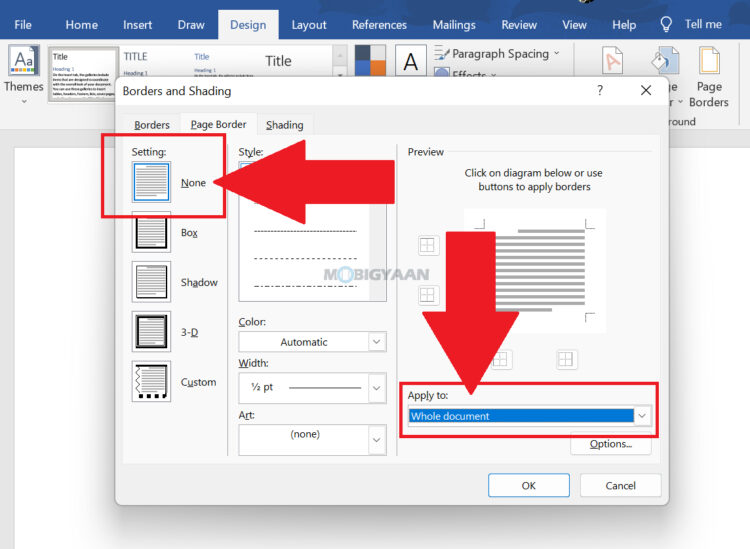 How to remove Borders in Microsoft Word [Windows 11]