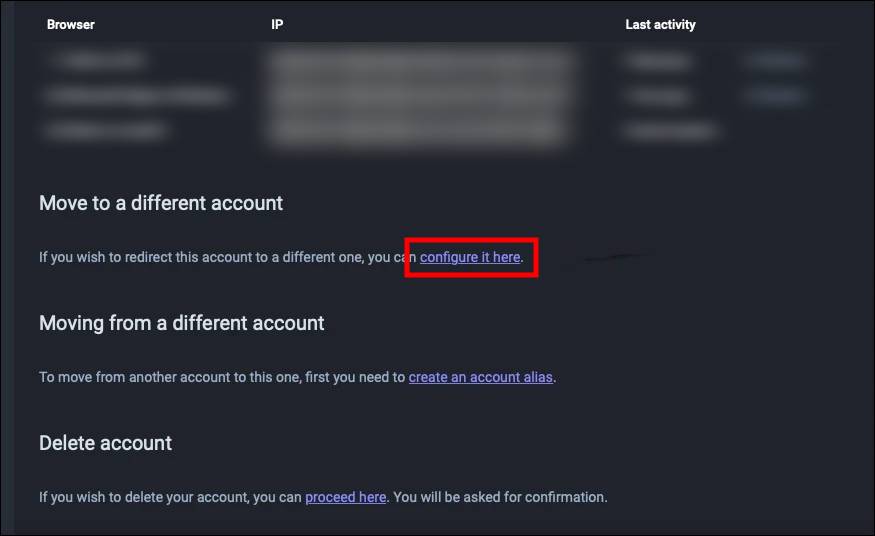 Redirect Mastodon Account