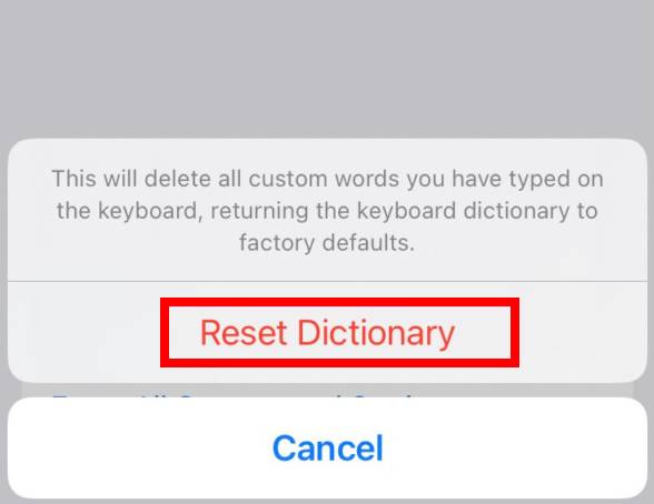 Reset Apple iPhone Keyboard Dictionary