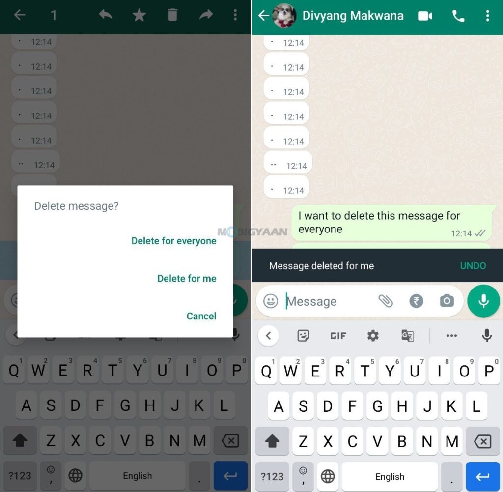WhatsApps latest feature lets you undo Delete For Me action e1671519103970