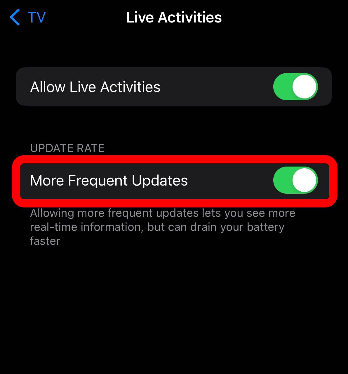 Apple iPhone Live Activities More Frequent Updates