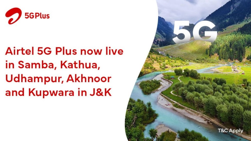 Airtel 5G Plus Jammu Kashmir Samba Kathua Udhampur Akhnoor Kupwara Lakhanpur Khour