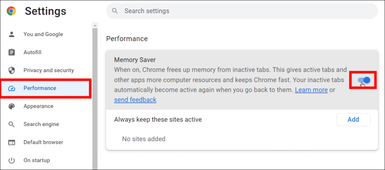 Google Chrome Memory Saver