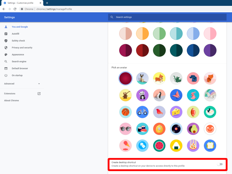 Google Chrome Profile Desktop Shortcut