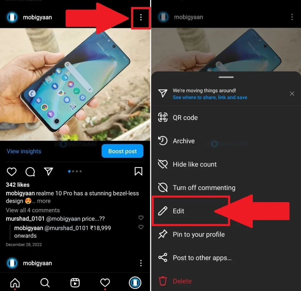 How to add or change Alt text in Instagram posts