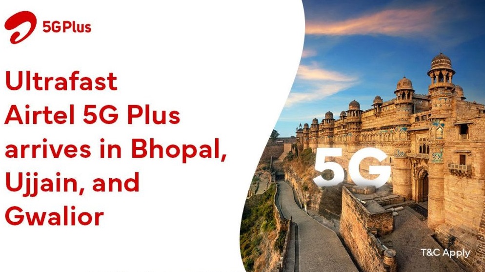 Airtel 5G Plus Itanagar Bhopal Ujjain and Gwalior