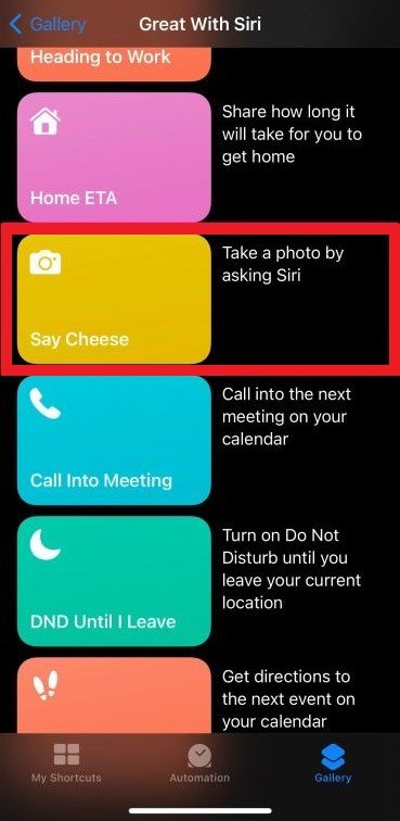 Apple iPhone Say Cheese Shortcut To Capture Photos with Siri