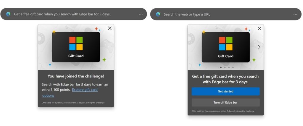 Earn microsoft gift shop cards