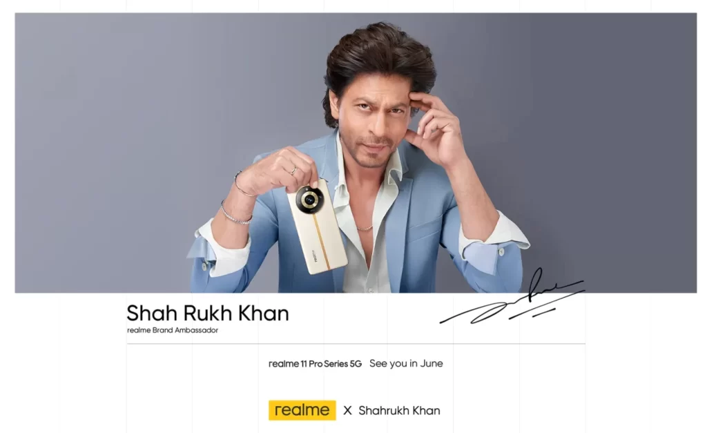 realme 11 Pro 5G Series Sharukh Khan brand ambassador scaled e1685017954767