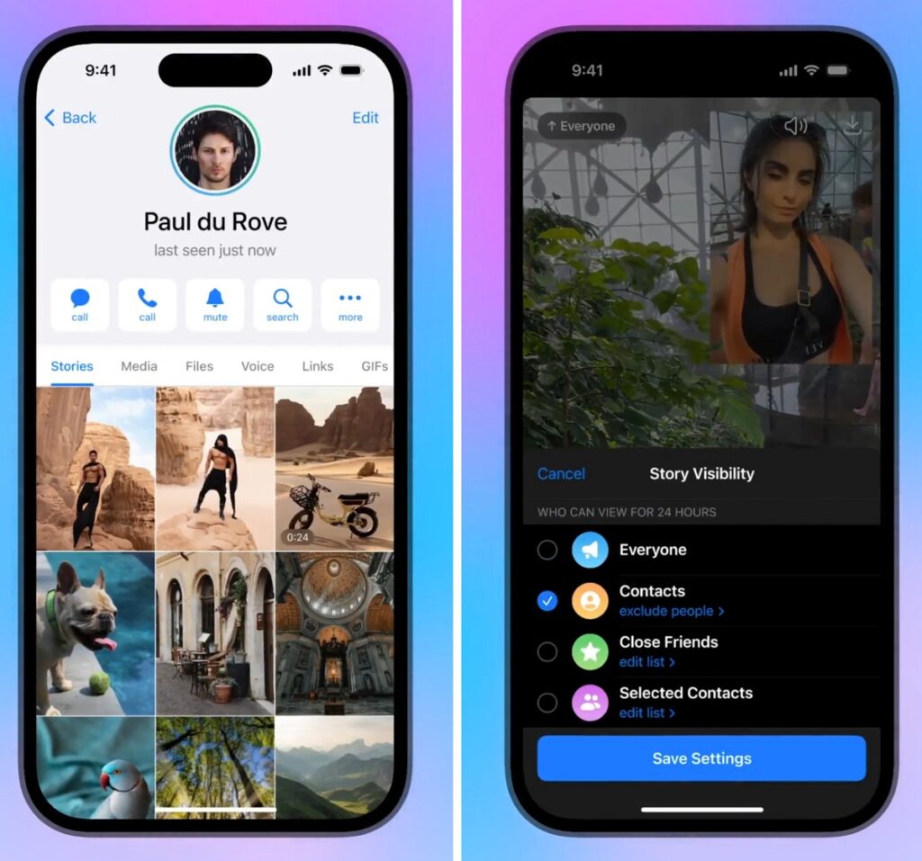 Telegram Stories Privacy Features