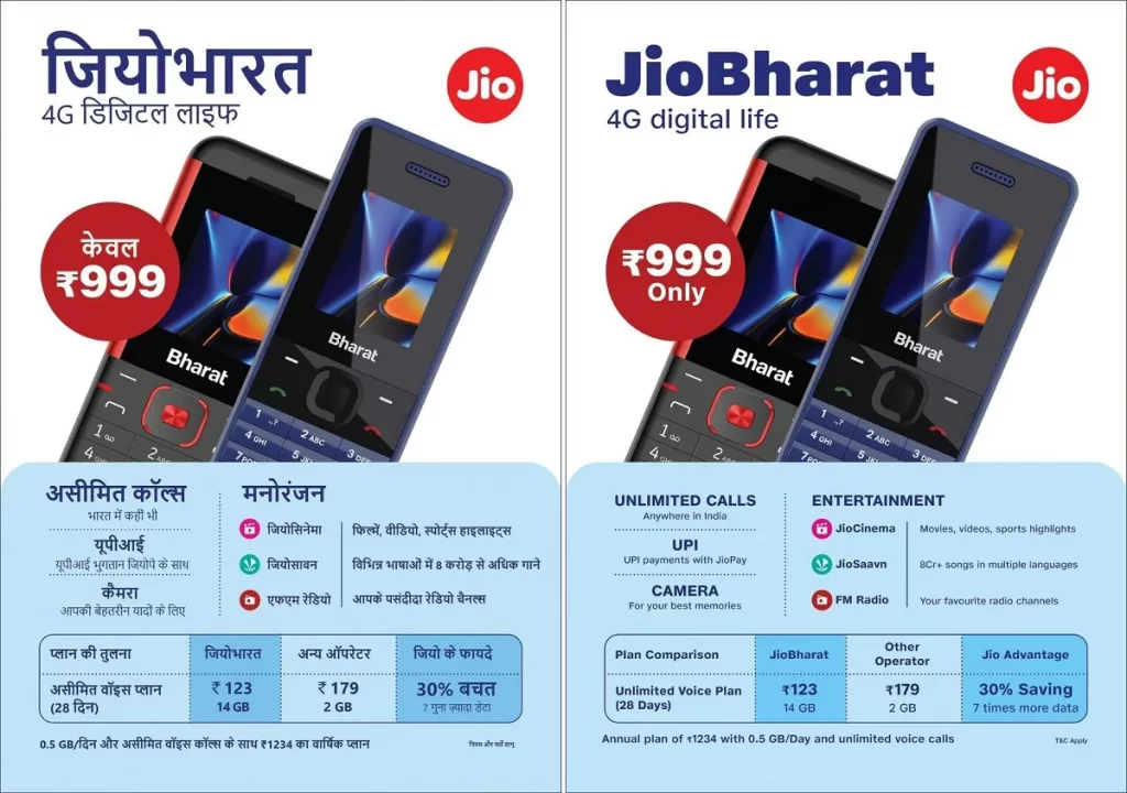 JioBharat 4G Phone India 1