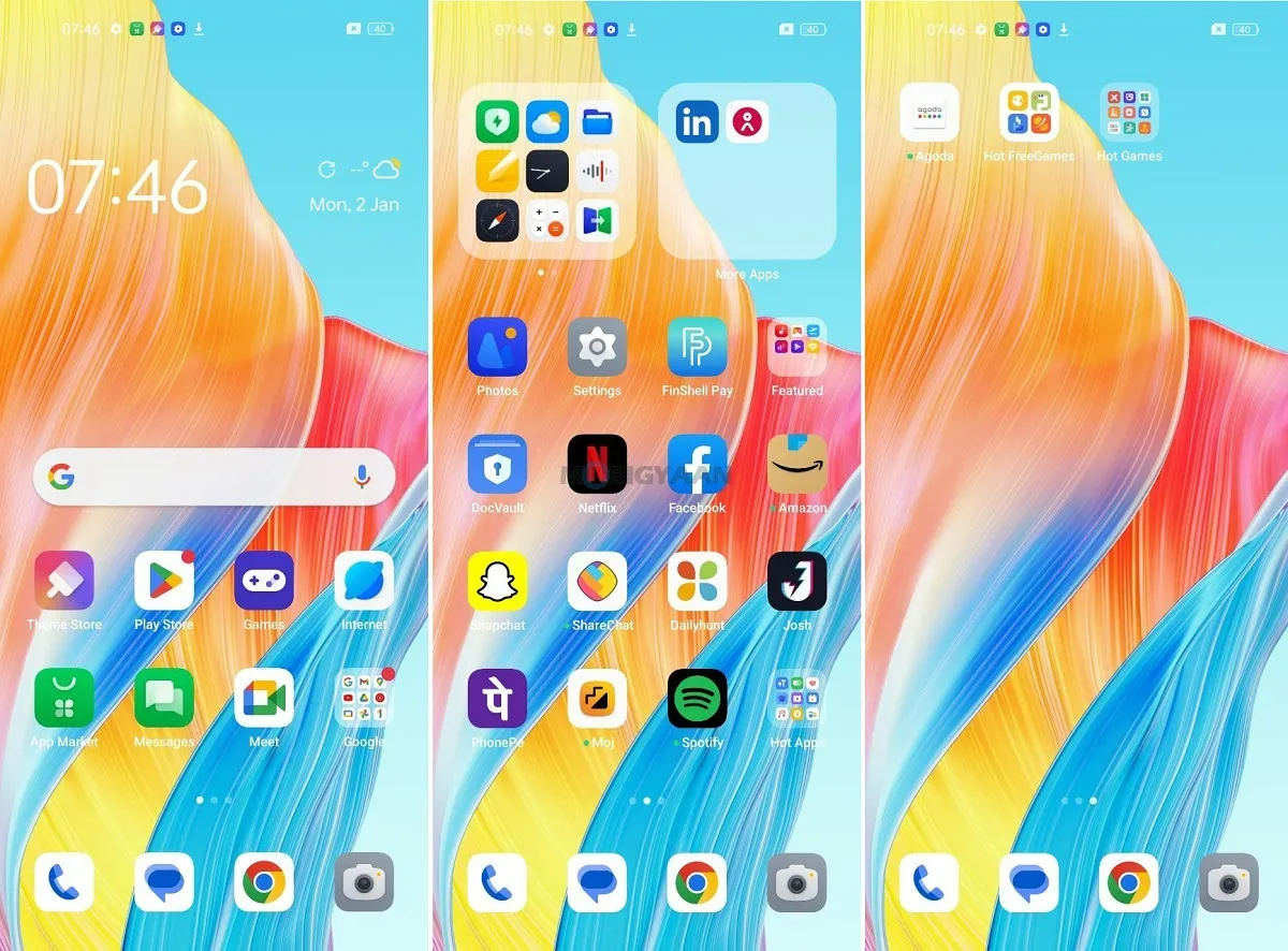 OPPO A78 Review ColorOS 13.1 Homescreen 1