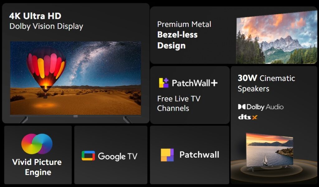 Xiaomi Smart TV X Series 43505565 4K TV India Features