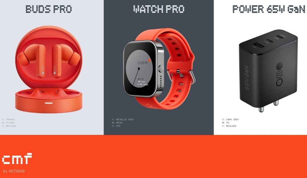 CMF by Nothing launches CMF Buds Pro CMF Watch Pro and CMF Power 65W GaN Charger in India