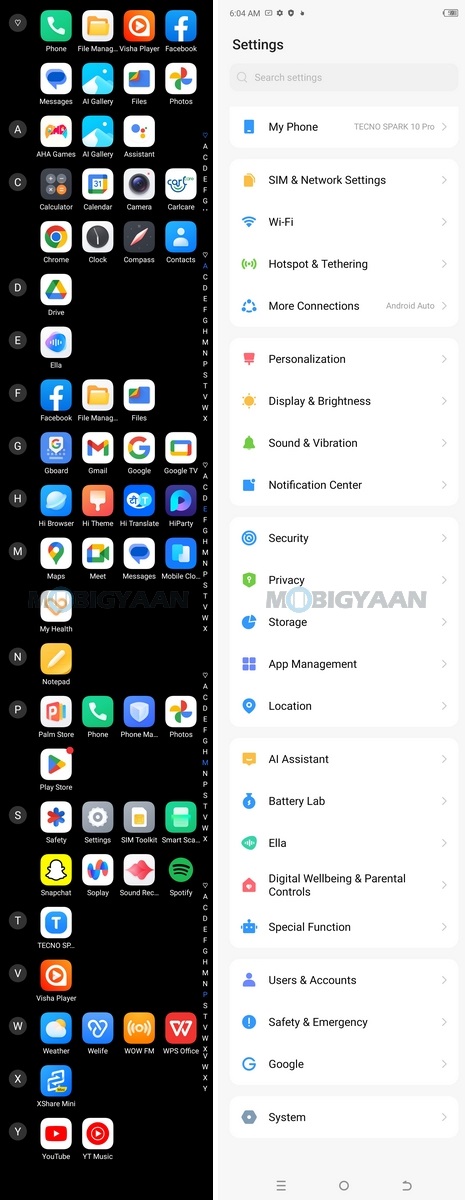 TECNO SPARK 10 Pro Moon Explorer Edition Review Apps Settings