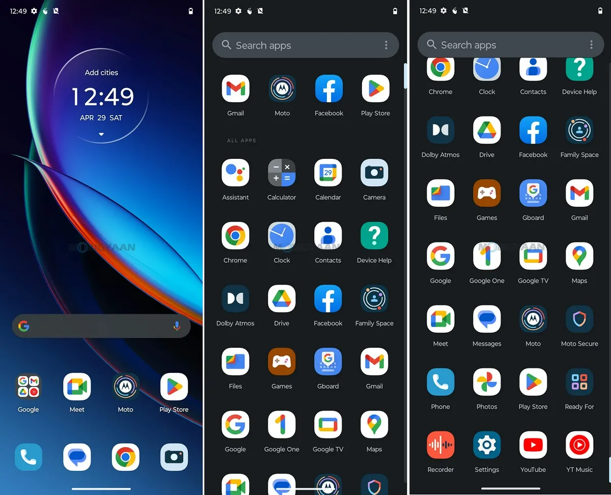 motorola razr 40 Ultra Review Android 13 Homescreen Apps