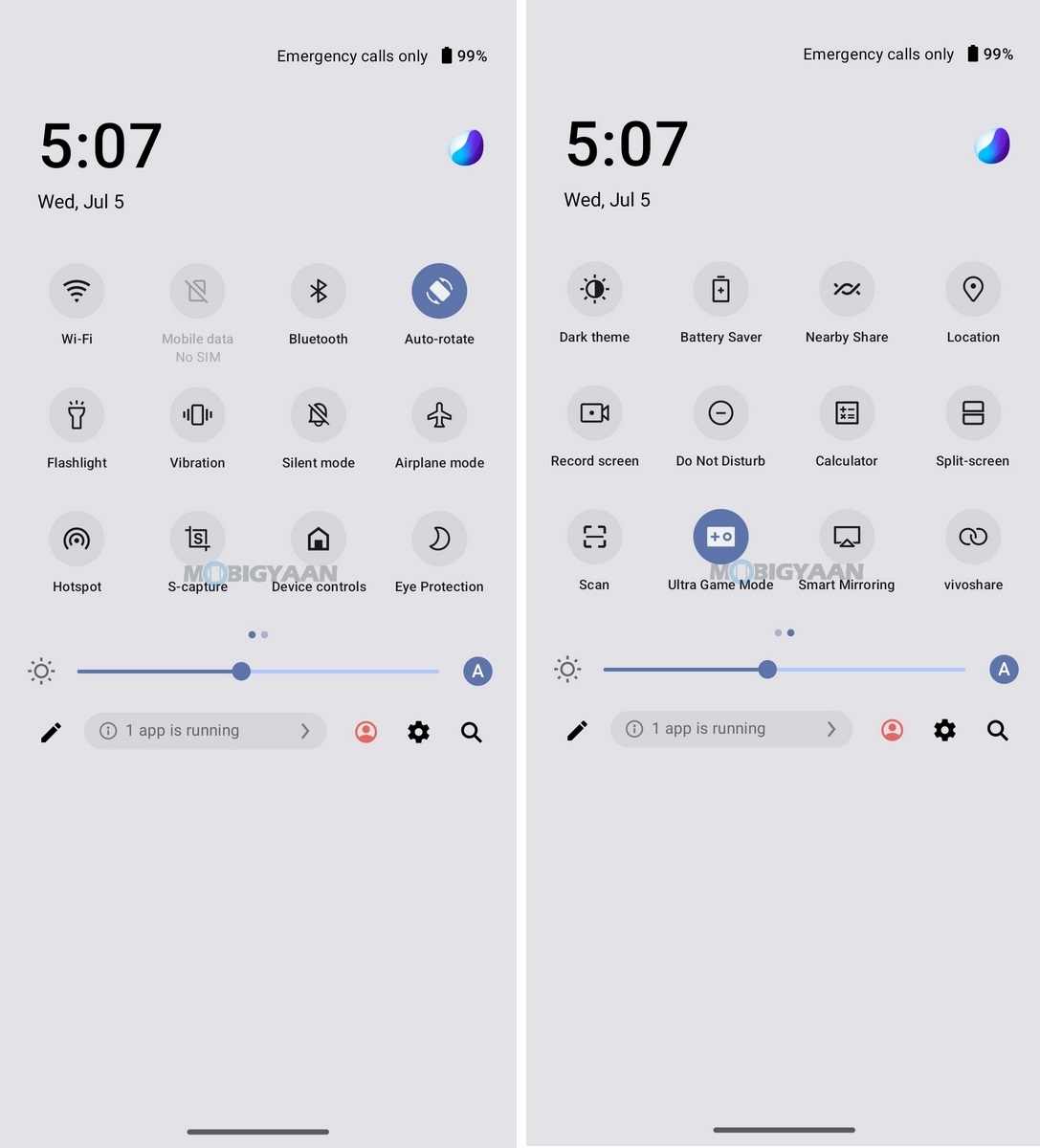 vivo T2 Pro 5G FunTouchOS 13 Control Center