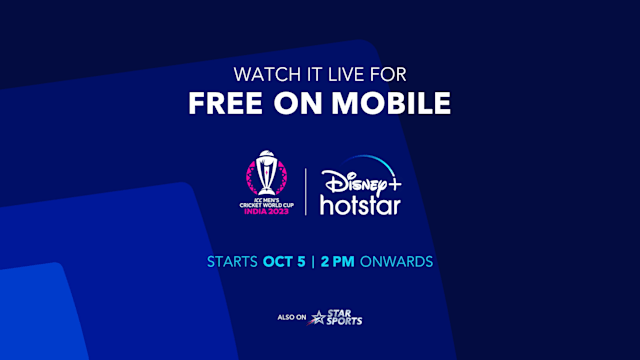 Disney Hotstar ICC Mens Cricket World Cup 2023