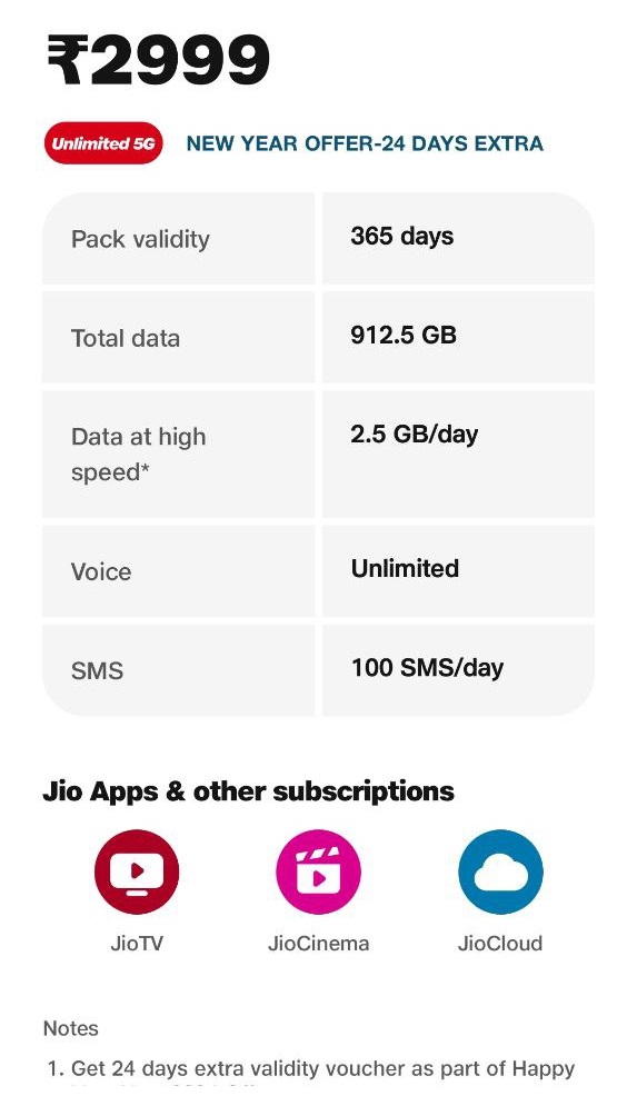 Jio Rs 2999 Plan