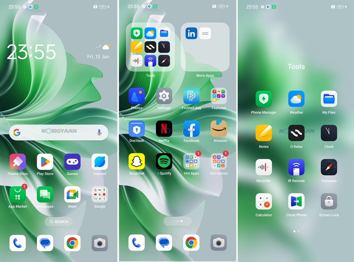 OPPO Reno11 5G ColorOS 14 Android 14 Homescreen