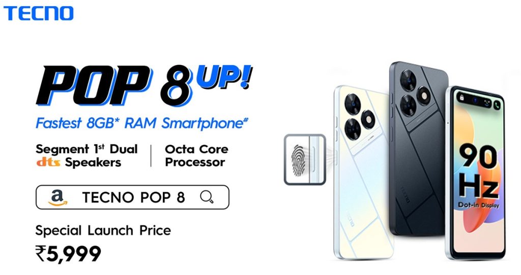 TECNO POP 8 Price India