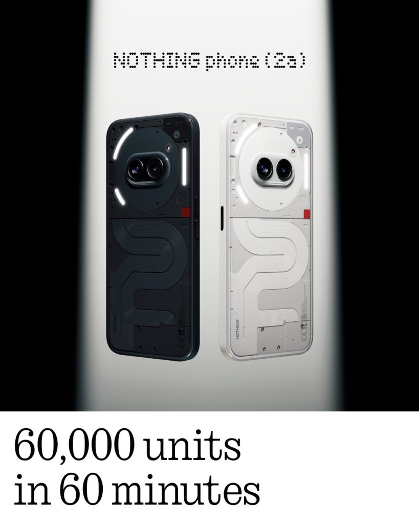 60000 Nothing Phone 2a units sold in 60 minutes