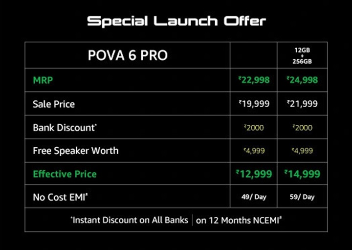 TECNO POVA 6 Pro 5G India Price Offers