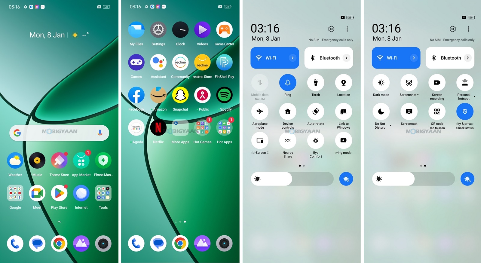 realme 12 5G Review realme UI 5.0 Android 14 Homescreen Control Center