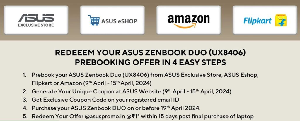 ASUS Zenbook DUO UX8406MA OLED 2024 Pre booking India 2