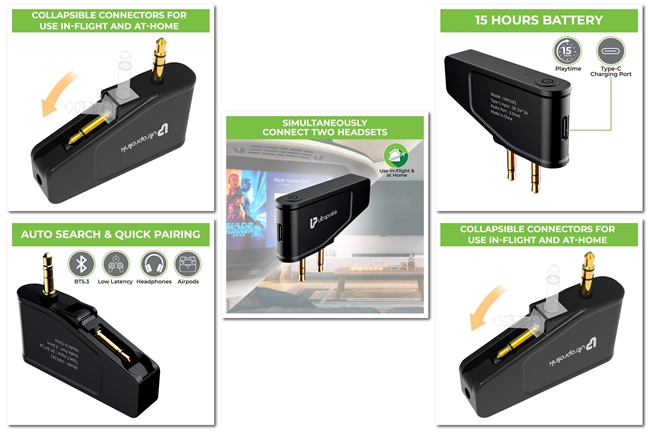 UltraProlink Air Tunes Duo BT Transmitter Specs
